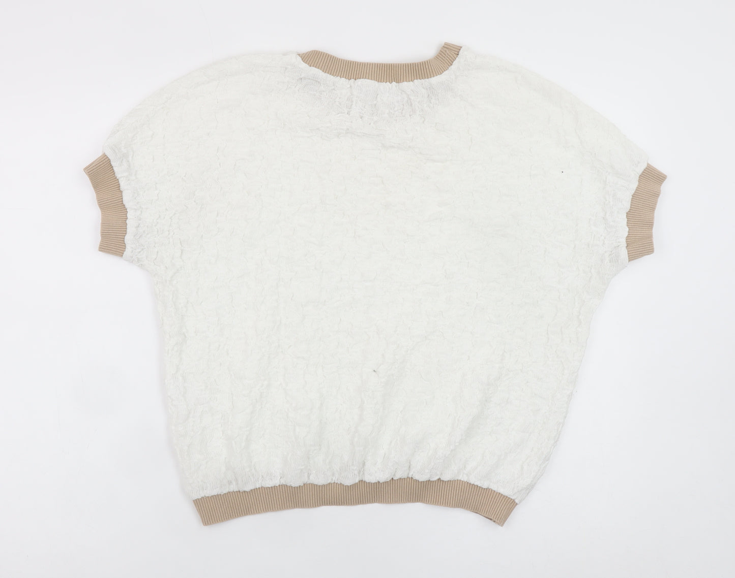 Gallery Women Ivory Short Sleeve Basic T-Shirt Size M