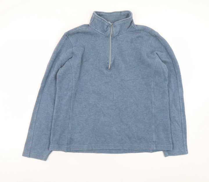 Orvis Men's Blue Cotton 1/4 Zip Pullover Sweatshirt Size M