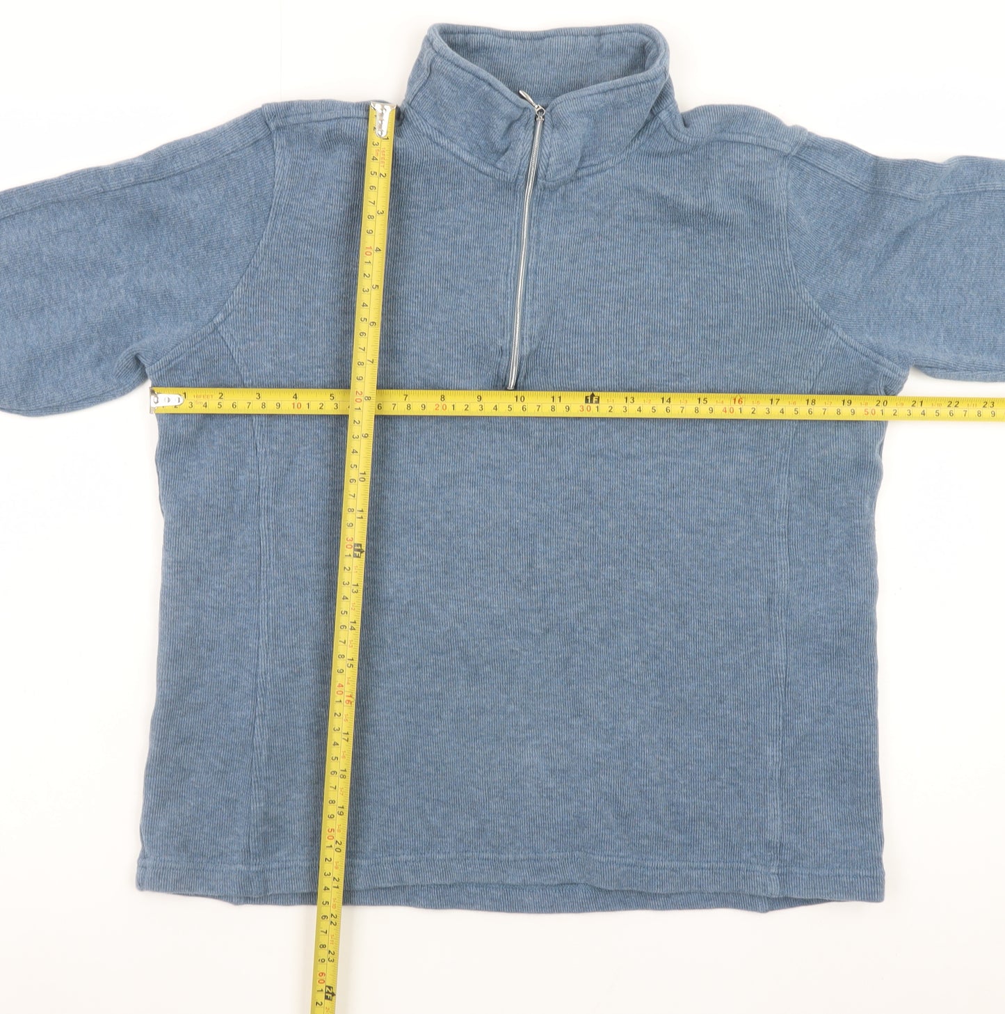 Orvis Men's Blue Cotton 1/4 Zip Pullover Sweatshirt Size M