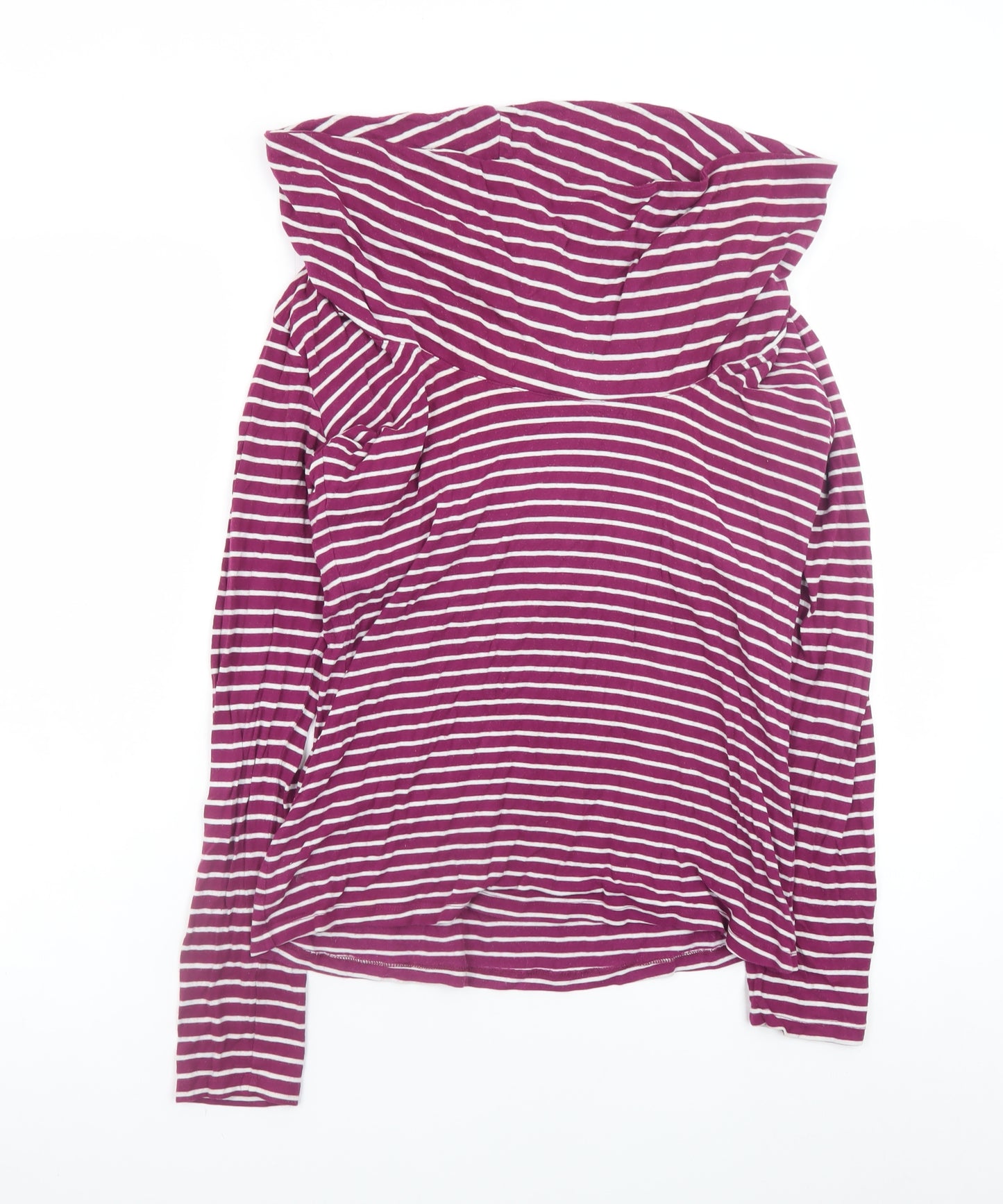 JoJo Maman Bébé Women's Purple Striped Cowl Neck Long Sleeve Maternity Top Size M