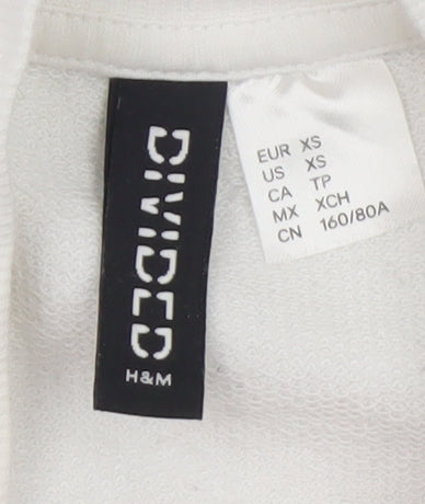 H&M Divided Women White XS Pullover Sweatshirt National Athletics Graphic