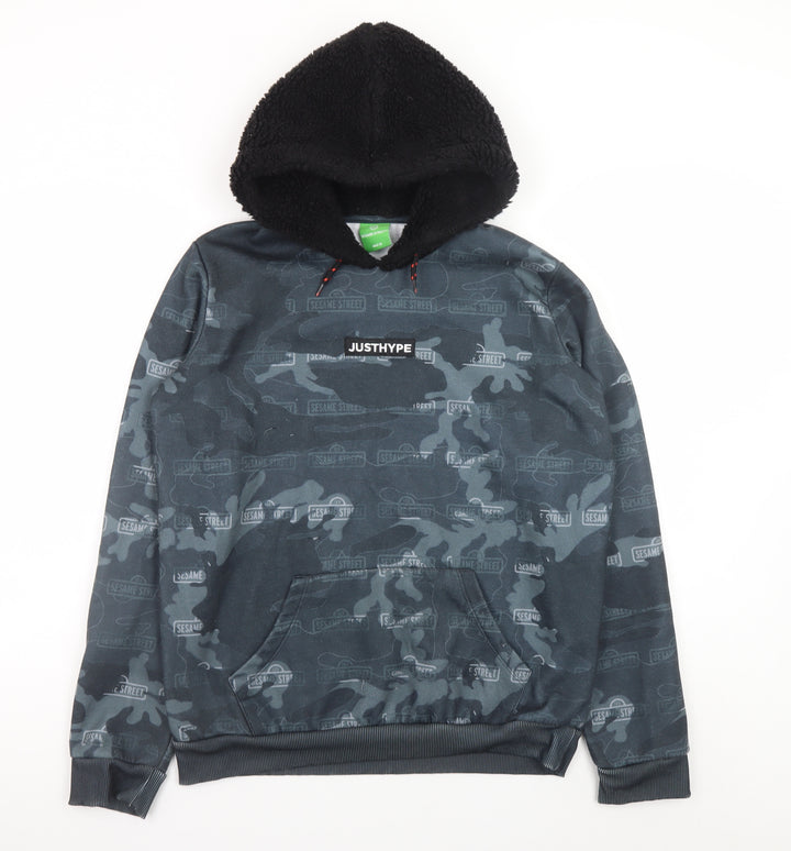 Hype Boys Black Camouflage Sesame Street Hoodie Age 15 Pullover