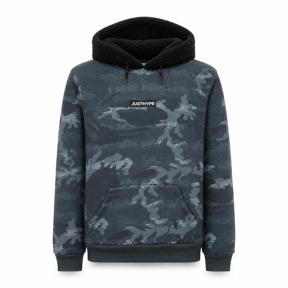Hype Boys Black Camouflage Sesame Street Hoodie Age 15 Pullover
