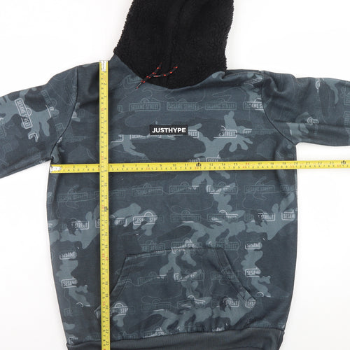Hype Boys Black Camouflage Sesame Street Hoodie Age 15 Pullover