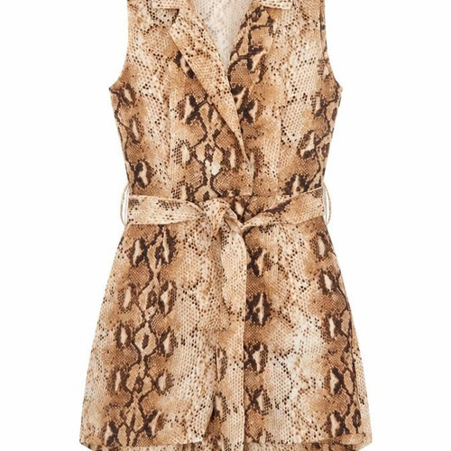 Love & Other Things Women's Brown Animal Print Sleeveless Playsuit Size S
