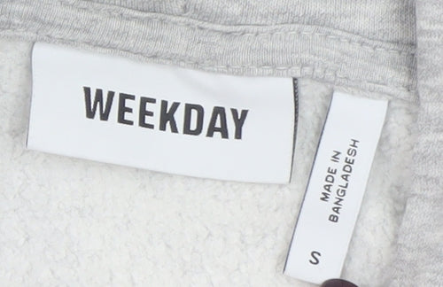 Weekday Mens Grey Pullover Hoodie Size S Regular Fit Long Sleeve