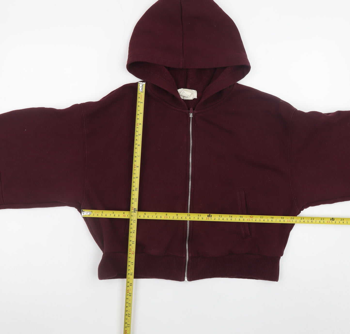 H&M Move Women's Burgundy Full Zip Hoodie Size 12 Cotton Blend
