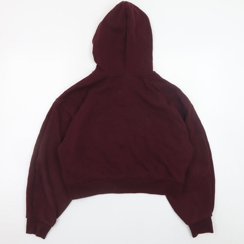 H&M Move Women's Burgundy Full Zip Hoodie Size 12 Cotton Blend