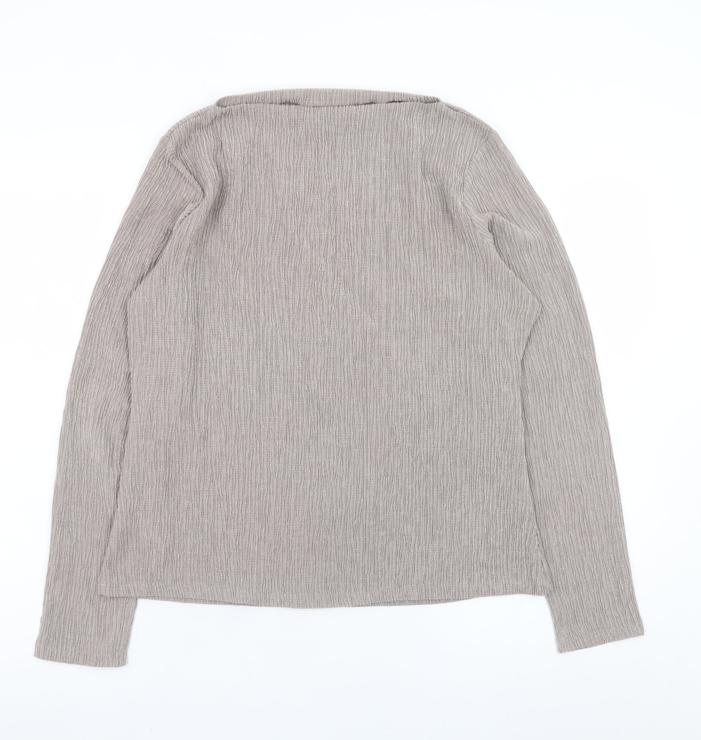 Dunnes Stores Women’s Beige Long Sleeve Basic Stretch Top Size 12