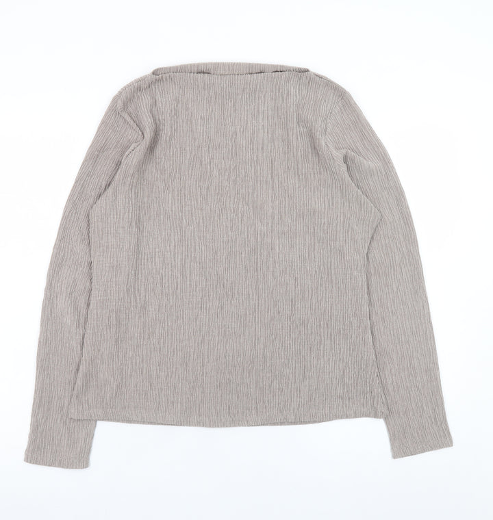 Dunnes Stores Women’s Beige Long Sleeve Basic Stretch Top Size 12