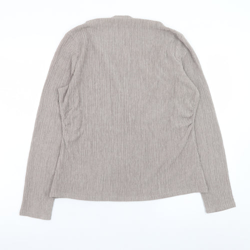 Dunnes Stores Women’s Beige Long Sleeve Basic Stretch Top Size 12
