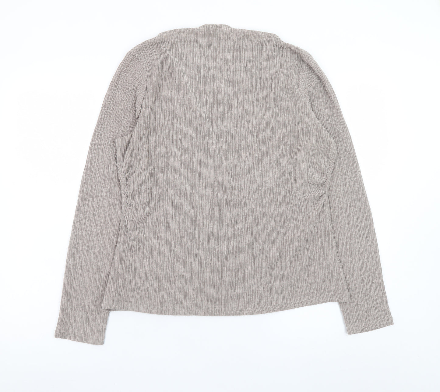 Dunnes Stores Women’s Beige Long Sleeve Basic Stretch Top Size 12