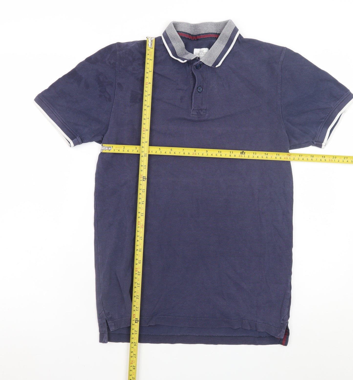 Next Men's Blue Cotton Short Sleeve Polo Shirt Size S