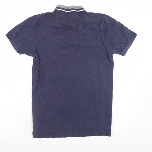 Next Men's Blue Cotton Short Sleeve Polo Shirt Size S