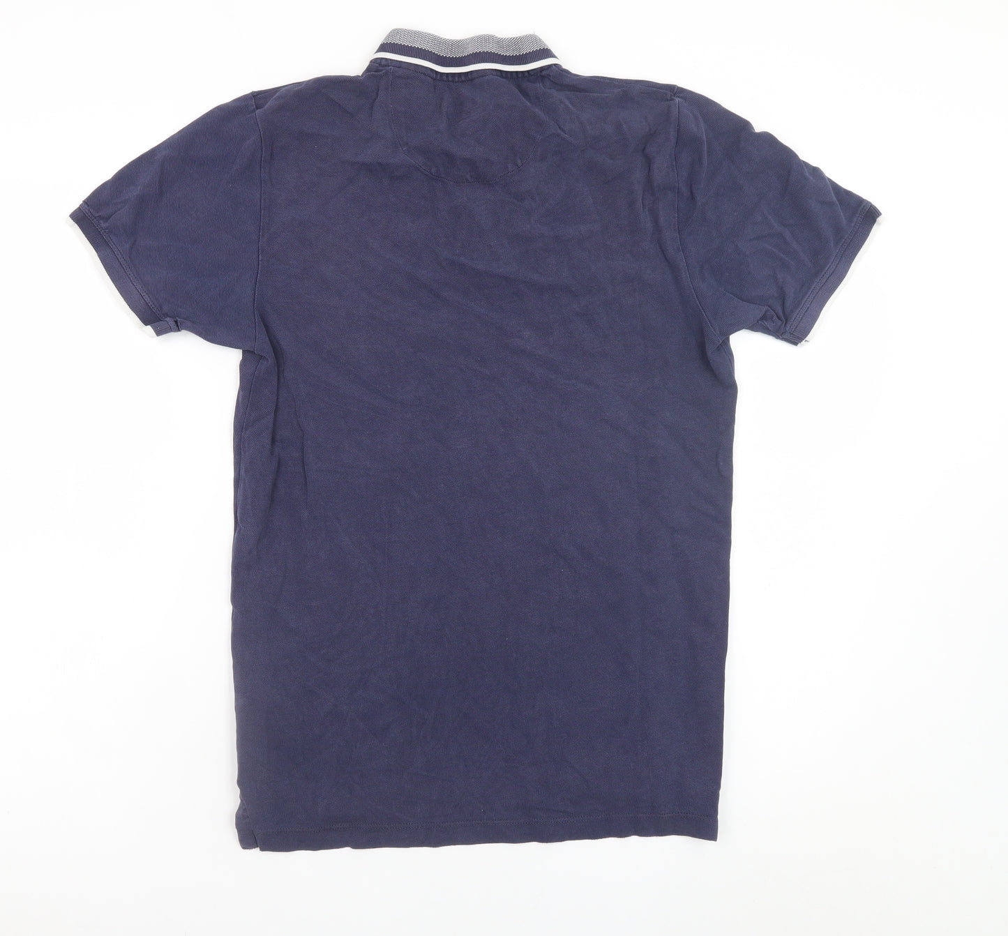 Next Men's Blue Cotton Short Sleeve Polo Shirt Size S