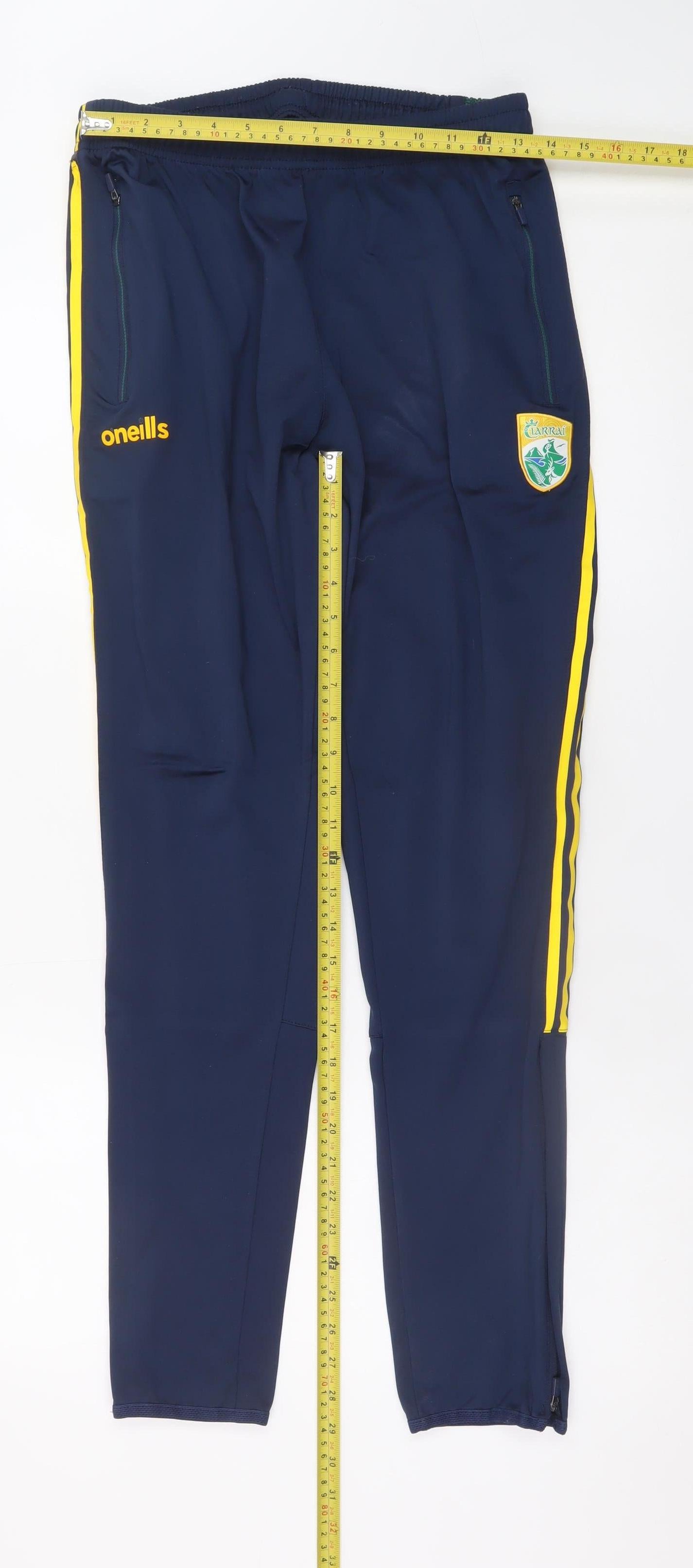 O'Neills Men's Navy Jogger Trousers Medium Polyester Blend Yellow Stripe