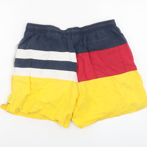 West-Pier Mens Multicoloured Swim Shorts Yellow Red Blue Size M