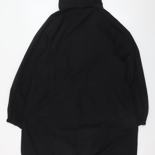InWear Women's Black Hooded Parka Coat Size 8 Long Zip Casual