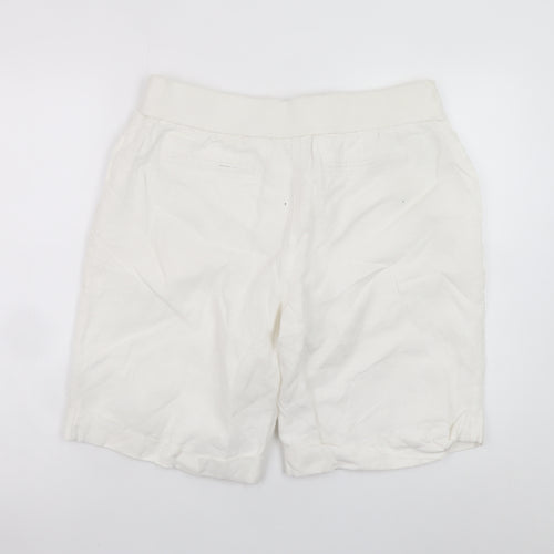 Dunnes Stores Women White Linen Chino Shorts Size 12