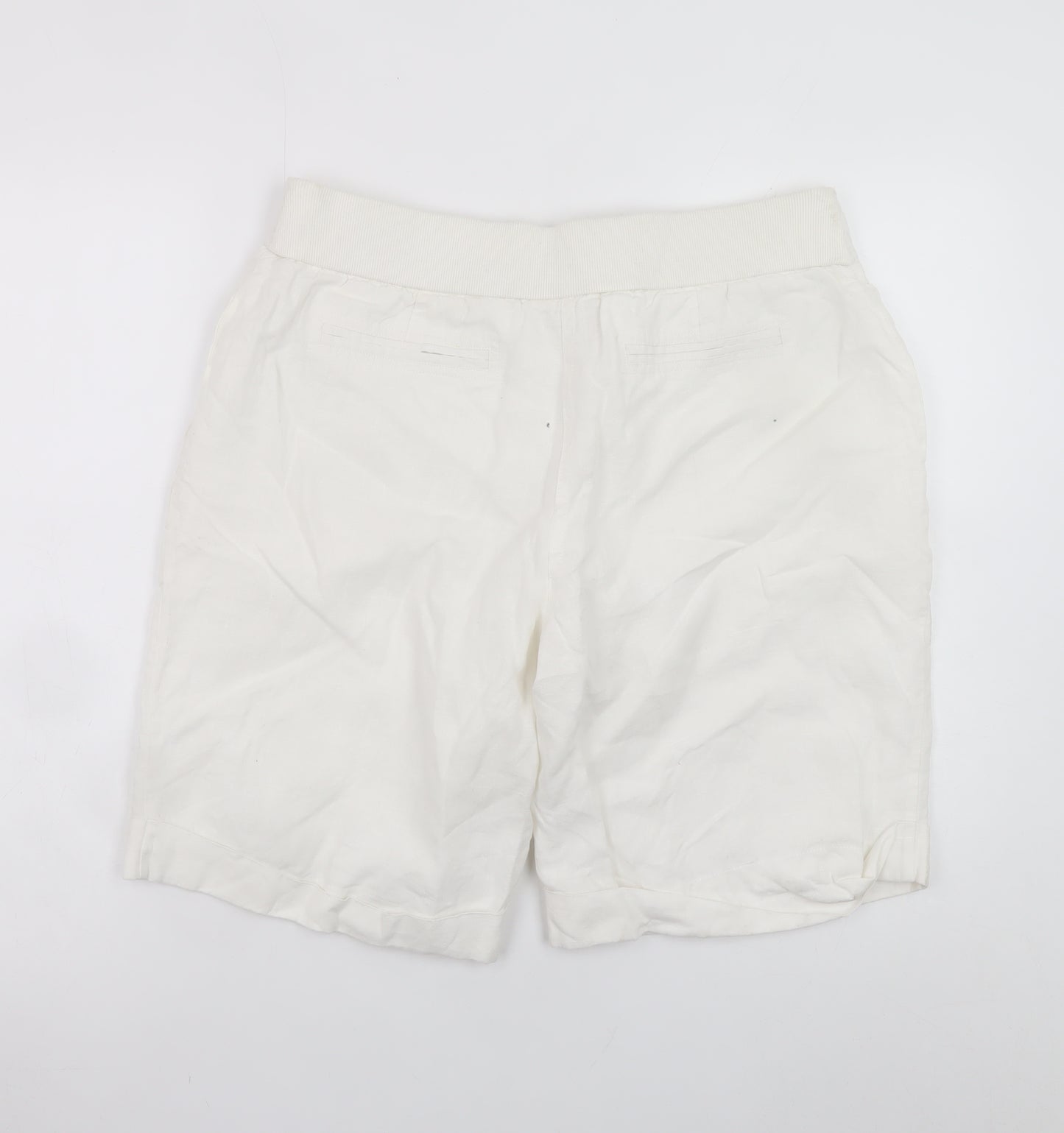 Dunnes Stores Women White Linen Chino Shorts Size 12