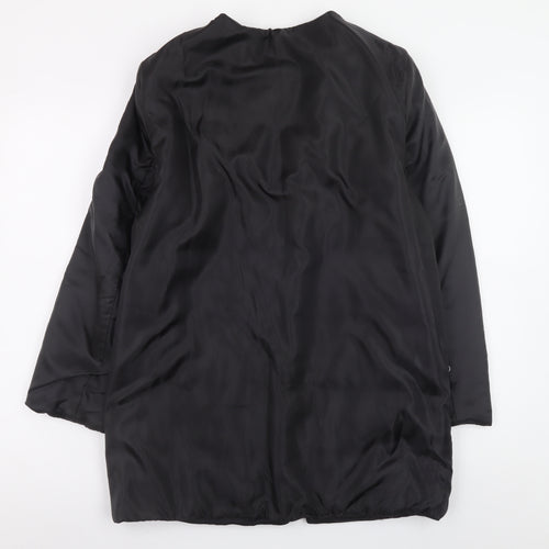 Zara Women Black Mid-Length Puffer Coat Size 12