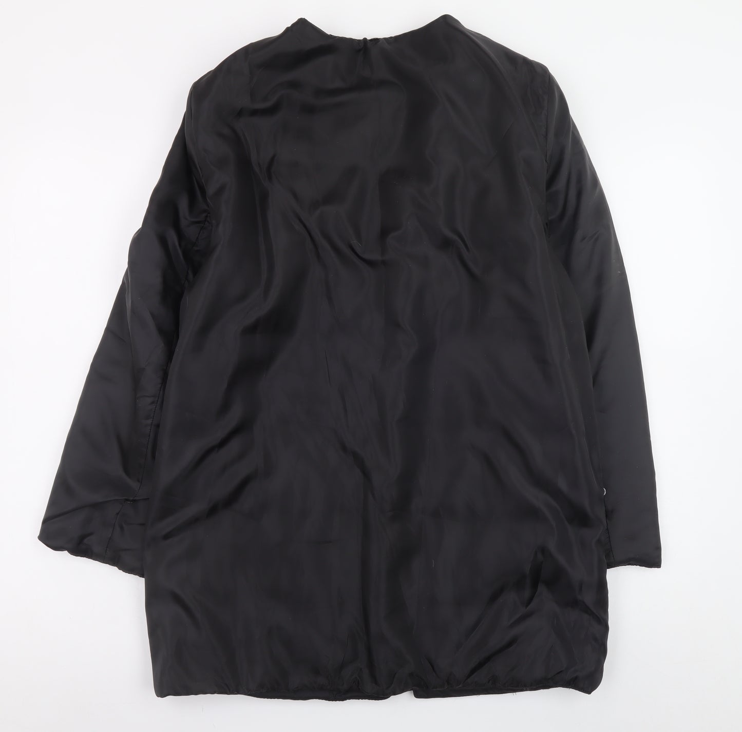Zara Women Black Mid-Length Puffer Coat Size 12