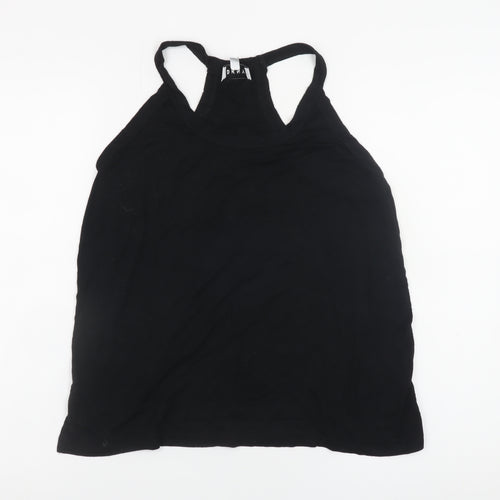 DKNY Women's Black High Neck Racerback Tank Top Size S