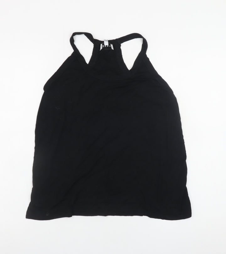 DKNY Women's Black High Neck Racerback Tank Top Size S
