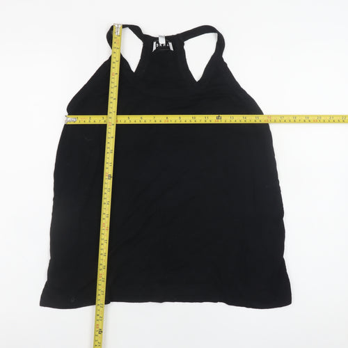 DKNY Women's Black High Neck Racerback Tank Top Size S