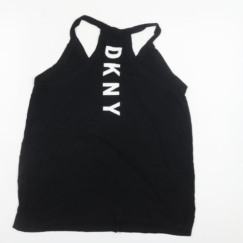 DKNY Women's Black High Neck Racerback Tank Top Size S