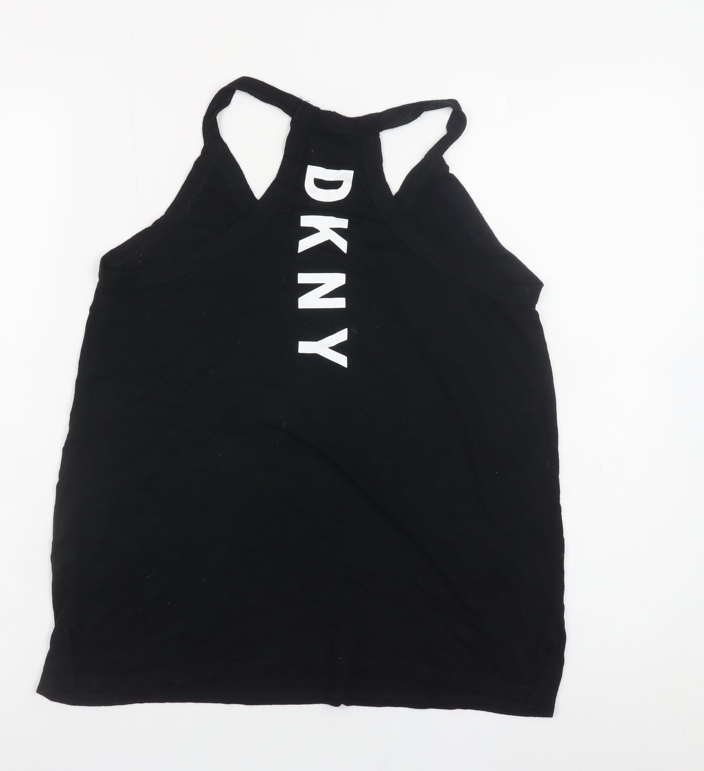 DKNY Women's Black High Neck Racerback Tank Top Size S