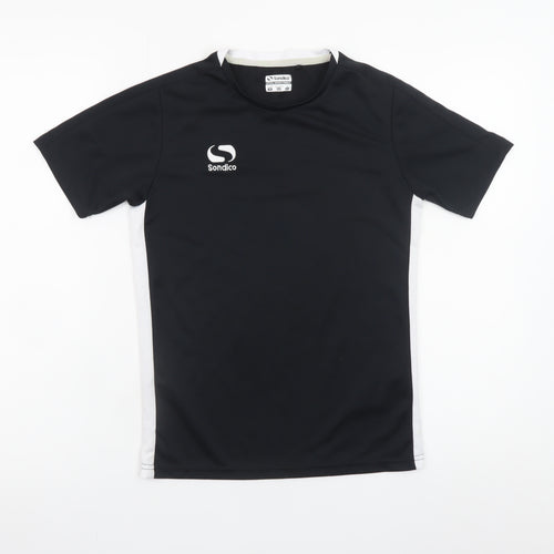 Sondico Boys Black Sports T-Shirt 11-12 Years Short Sleeve Activewear Top
