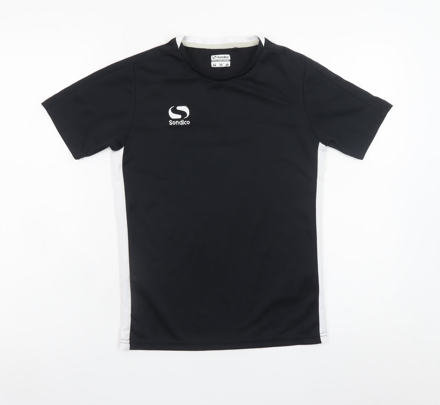 Sondico Boys Black Sports T-Shirt 11-12 Years Short Sleeve Activewear Top