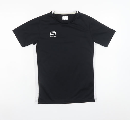 Sondico Boys Black Sports T-Shirt 11-12 Years Short Sleeve Activewear Top