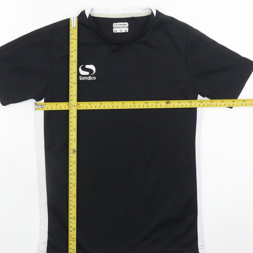 Sondico Boys Black Sports T-Shirt 11-12 Years Short Sleeve Activewear Top