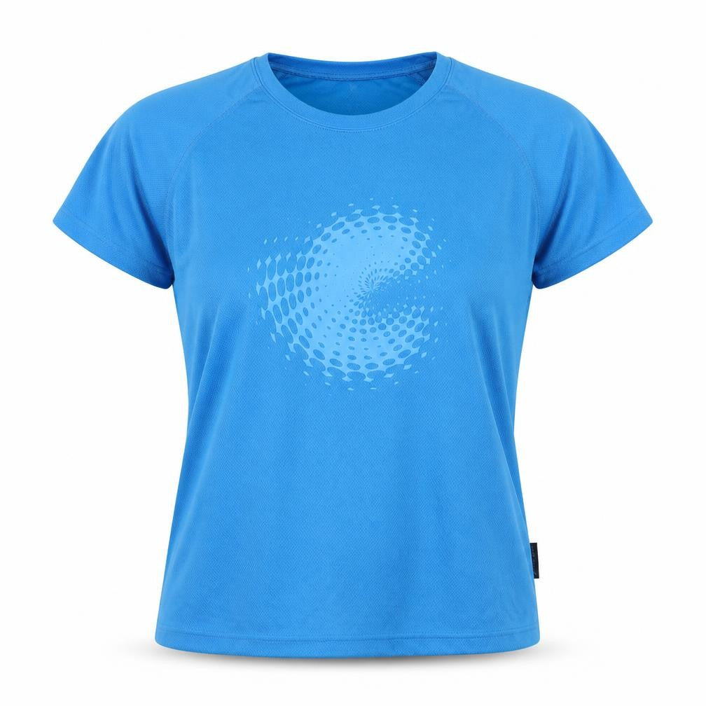 Front view of Koko Pink women’s blue short sleeve polyester basic t-shirt uk 12