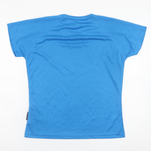 Koko Pink Womens Blue Short Sleeve Polyester Basic T-Shirt UK 12