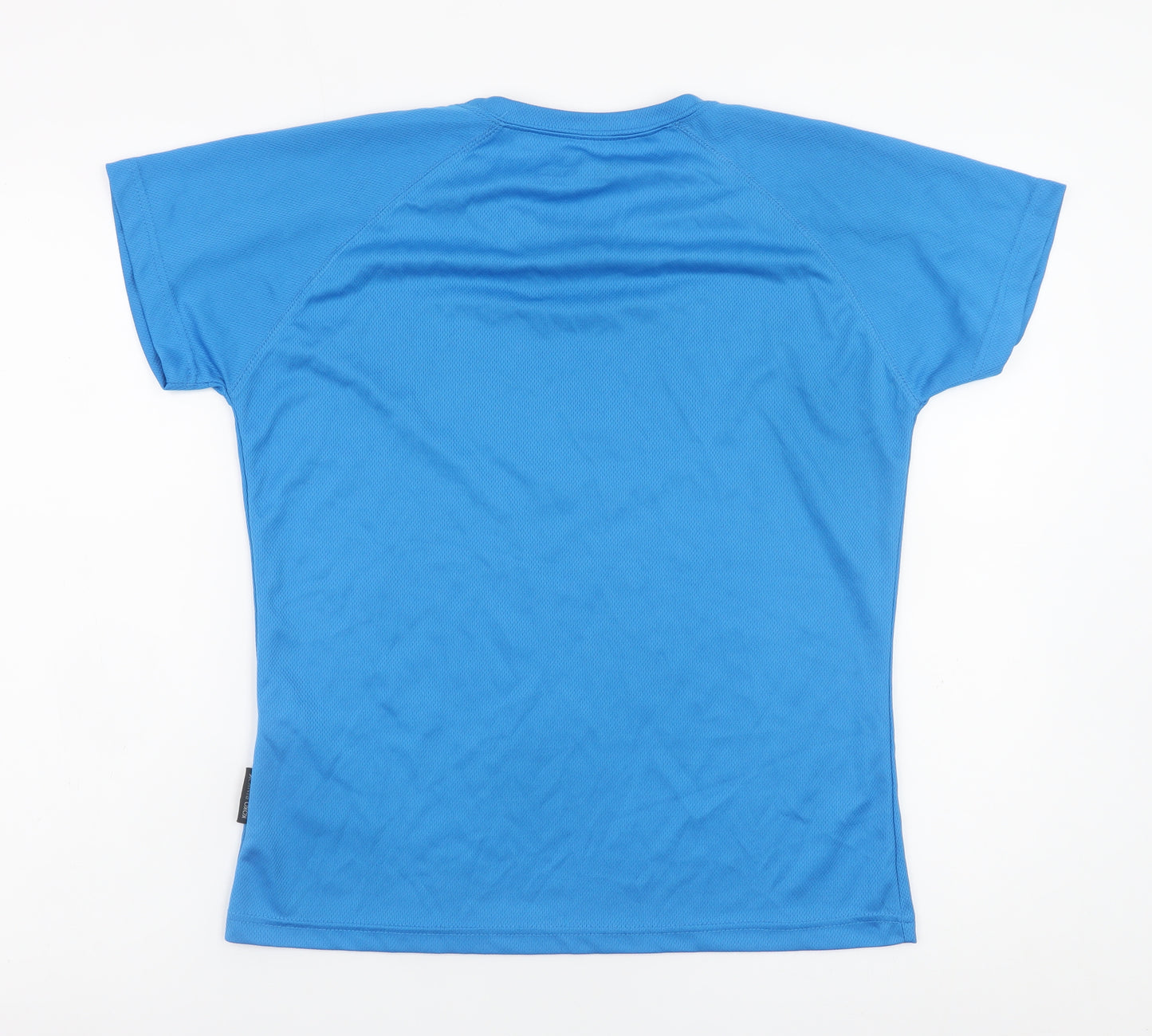 Koko Pink Womens Blue Short Sleeve Polyester Basic T-Shirt UK 12