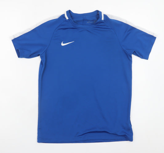 Nike Boys Blue Dri-FIT Sports T-Shirt 12-13 Years Short Sleeve Activewear
