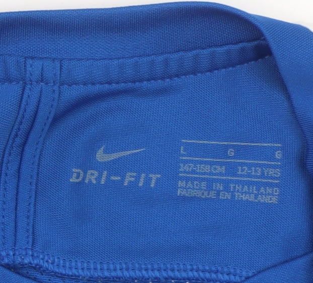 Nike Boys Blue Dri-FIT Sports T-Shirt 12-13 Years Short Sleeve Activewear