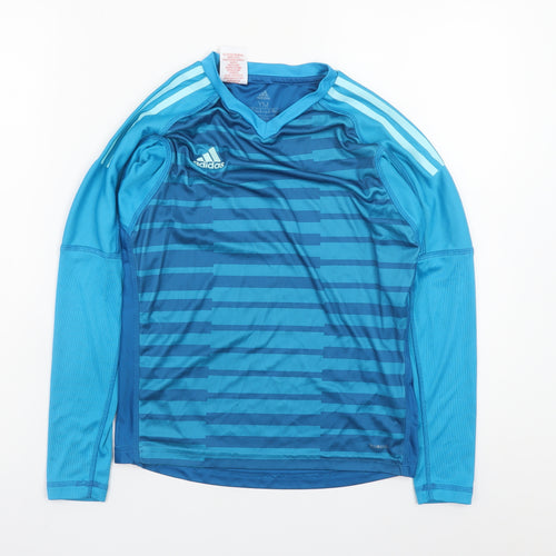 adidas Boys Blue Climalite Long Sleeve Sports T-Shirt 11-12 Years