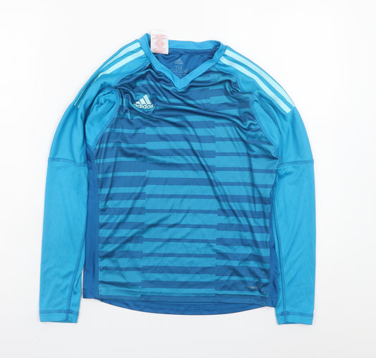 adidas Boys Blue Climalite Long Sleeve Sports T-Shirt 11-12 Years