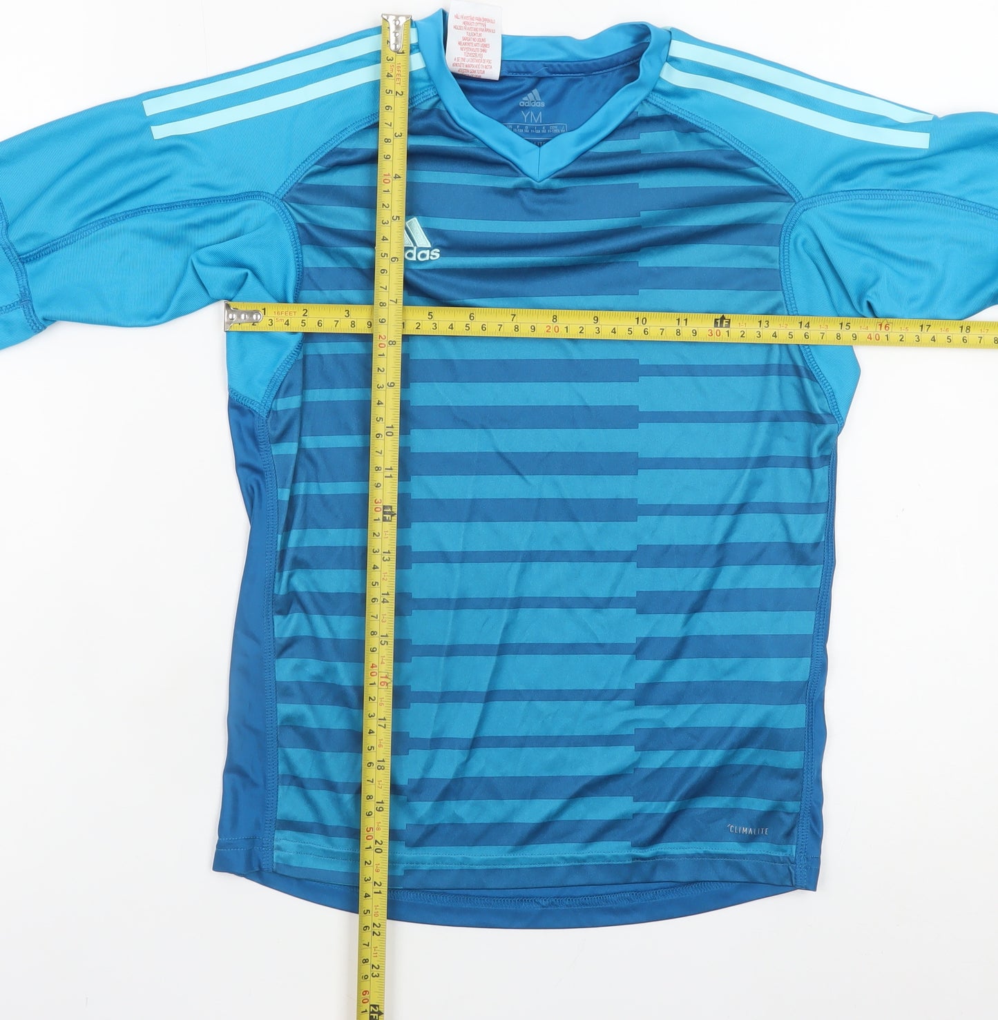adidas Boys Blue Climalite Long Sleeve Sports T-Shirt 11-12 Years
