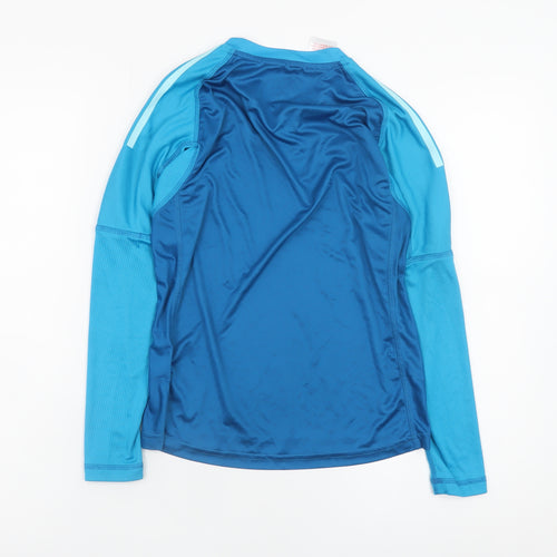 adidas Boys Blue Climalite Long Sleeve Sports T-Shirt 11-12 Years