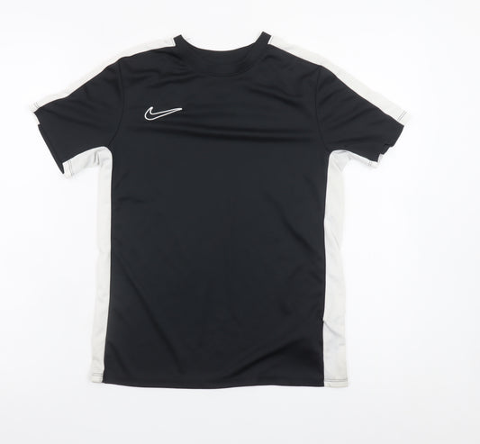 Nike Boys Black Dri-Fit Sports T-Shirt L 13-14 Years Activewear Top
