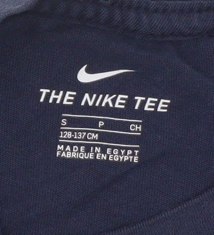 Nike Girls Navy Blue Just Do It Short Sleeve Cotton T-Shirt Size S 128-137cm