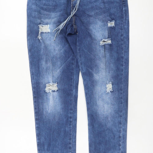 The Casual Company Girls Blue Ripped Boyfriend Jeans Size 12 Years