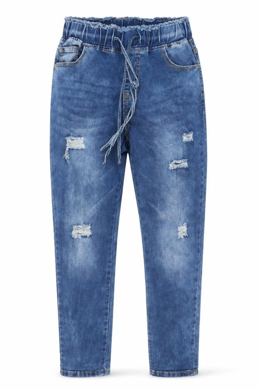 The Casual Company Girls Blue Ripped Boyfriend Jeans Size 12 Years