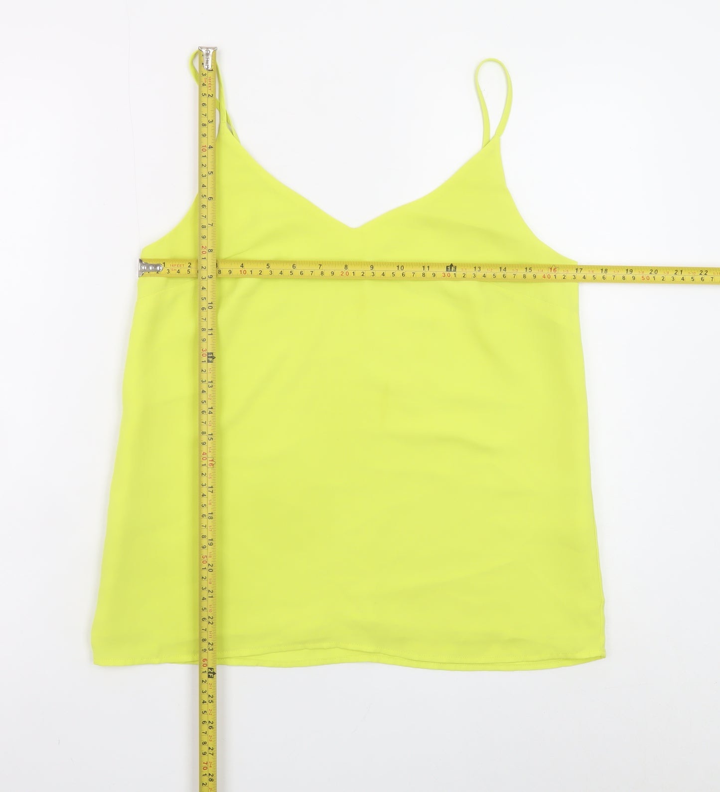 Oasis Womens Yellow V-Neck Camisole Tank Top Size 10