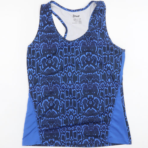 Crivit Women's Blue Snake Print Tank Top Size S 10/12 Polyester Blend